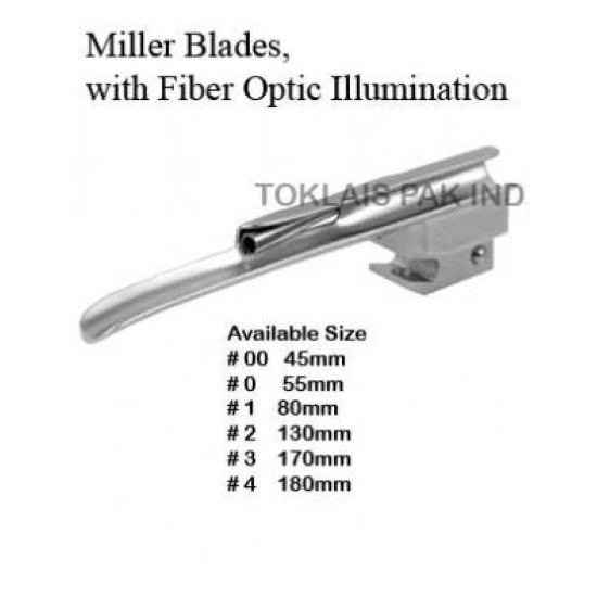 Miller laryngoscope Blade Fiber Optic