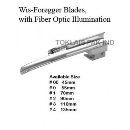 Wis-Foregger laryngoscope Blade Fiber Optic